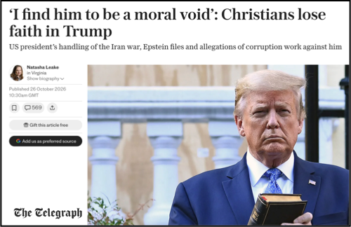 A screenshot from The Telegraph with a headline that says, 
